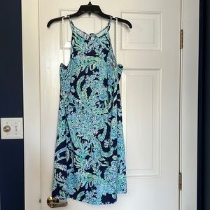 Lily Pulitzer Margot swing dress. Navy with turquoise and green design.